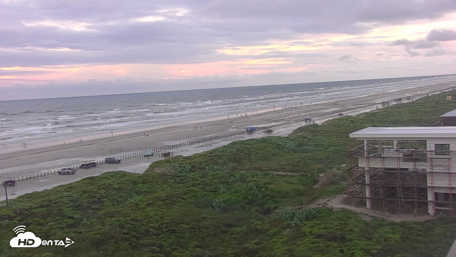 Snapshot of Sandcastle Condos Port Aransas Live Beach Cam taken Jun 16, 2026, 8:22pm CDT