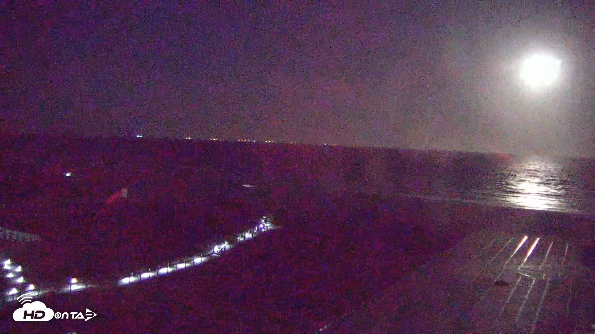 Snapshot of Sandcastle Condos Port Aransas Live Beach Cam taken May 12, 2025, 9:22pm CDT