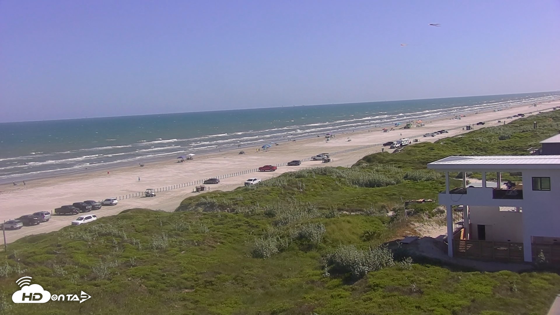 Snapshot of Sandcastle Condos Port Aransas Live Beach Cam taken Aug 11, 2026, 4:32pm CDT
