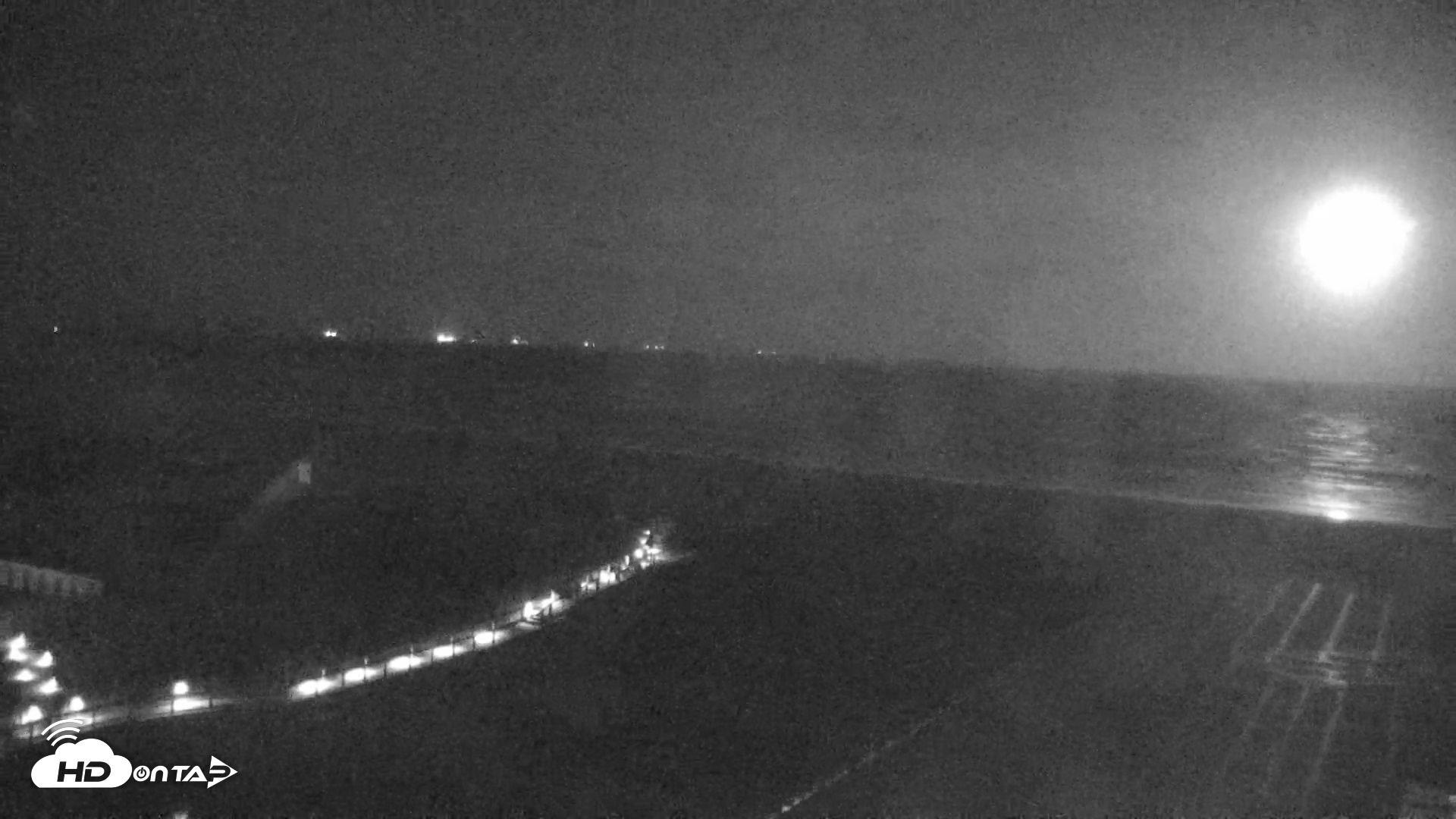 Snapshot of Sandcastle Condos Port Aransas Live Beach Cam taken May 13, 2025, 10:04pm CDT