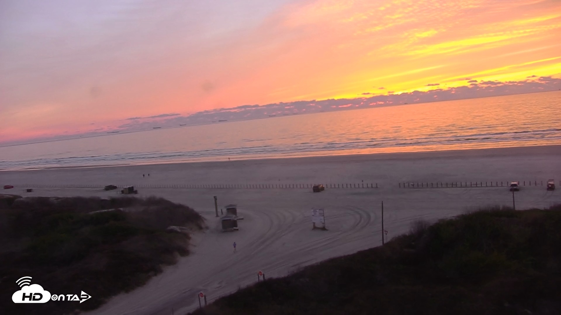 Snapshot of Sandcastle Condos Port Aransas Live Beach Cam taken Jan 29, 2026, 7:14am CST