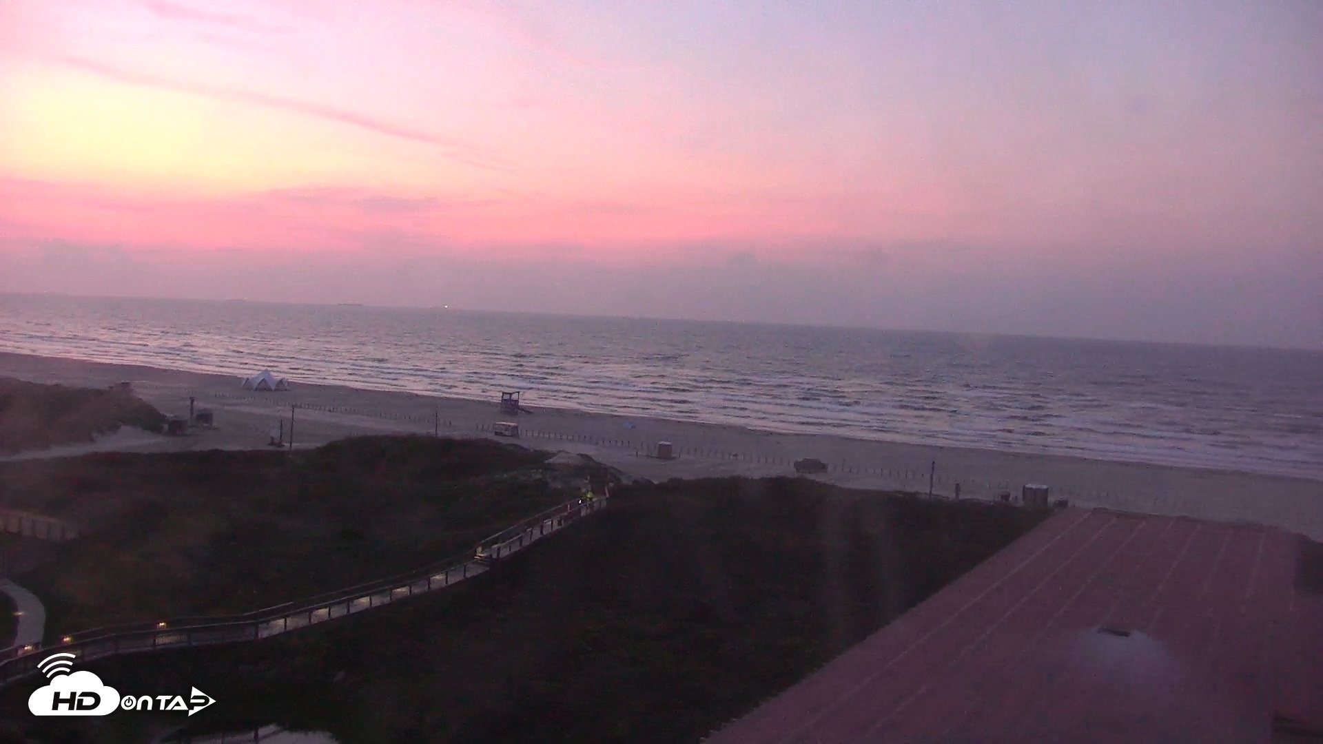 Snapshot of Sandcastle Condos Port Aransas Live Beach Cam taken Jun 10, 2025, 6:12am CDT