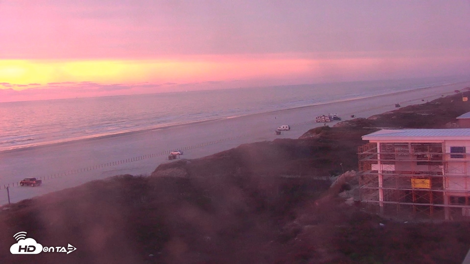 Snapshot of Sandcastle Condos Port Aransas Live Beach Cam taken Jan 29, 2026, 7:02am CST
