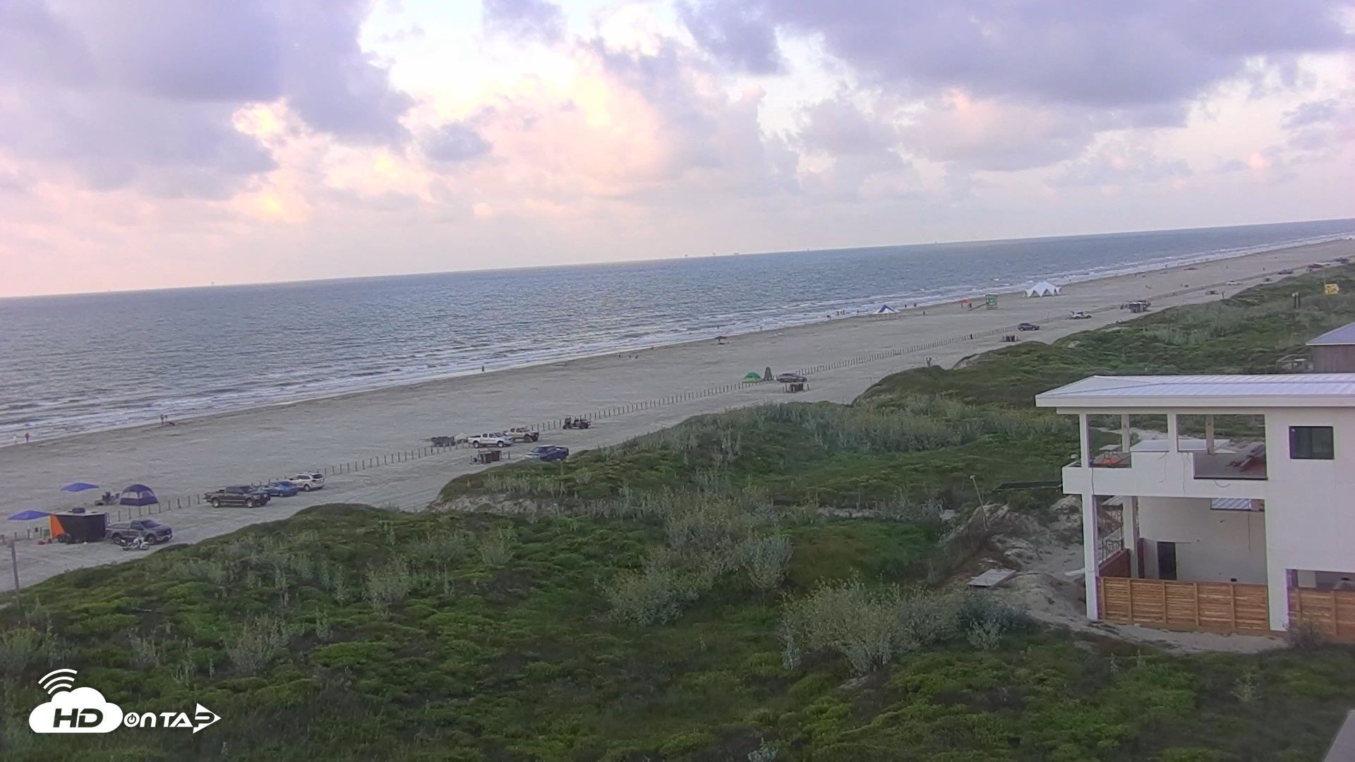 Snapshot of Sandcastle Condos Port Aransas Live Beach Cam taken Sep 6, 2026, 7:49am CDT