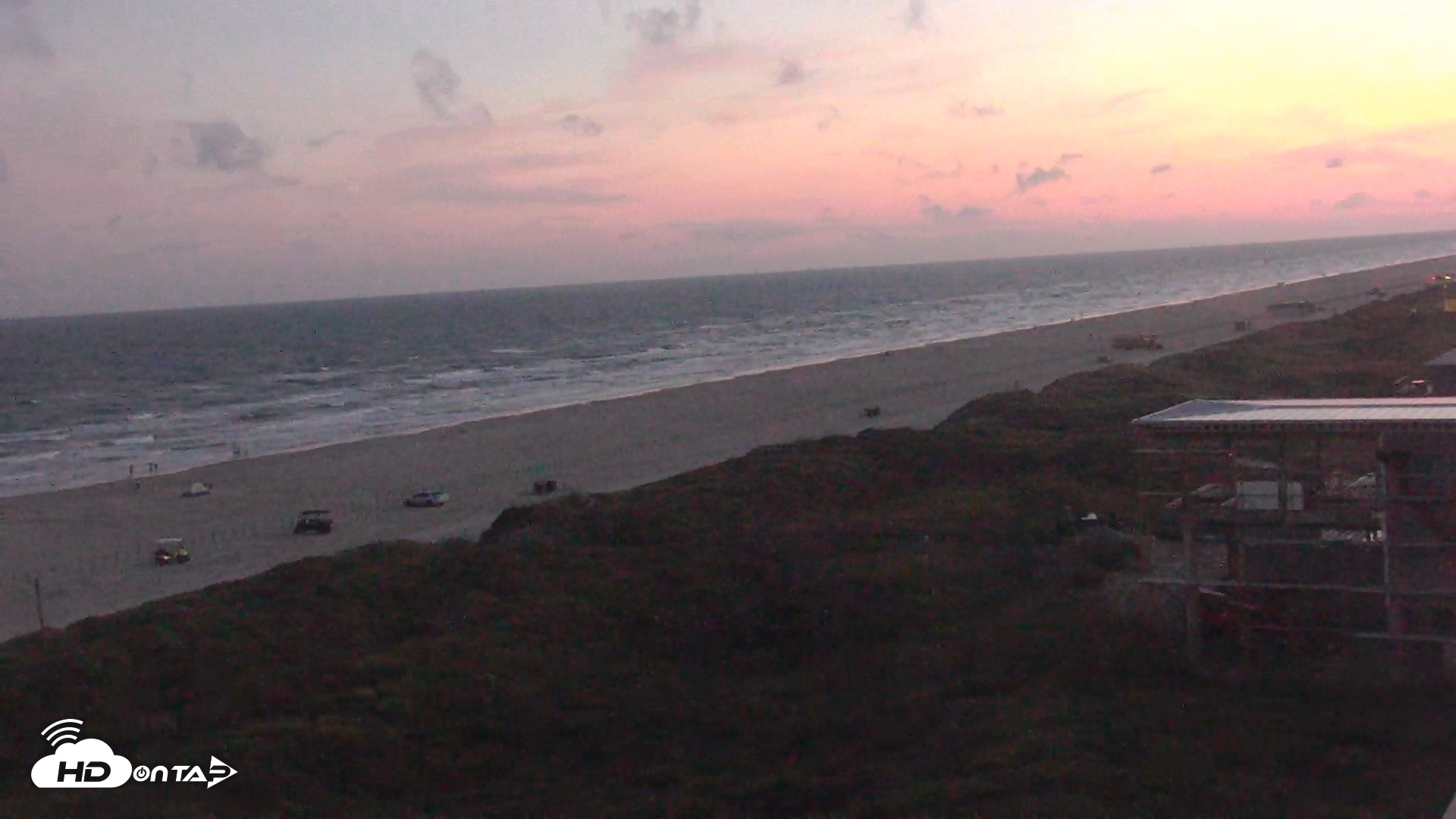 Snapshot of Sandcastle Condos Port Aransas Live Beach Cam taken Nov 23, 2025, 5:58pm CST