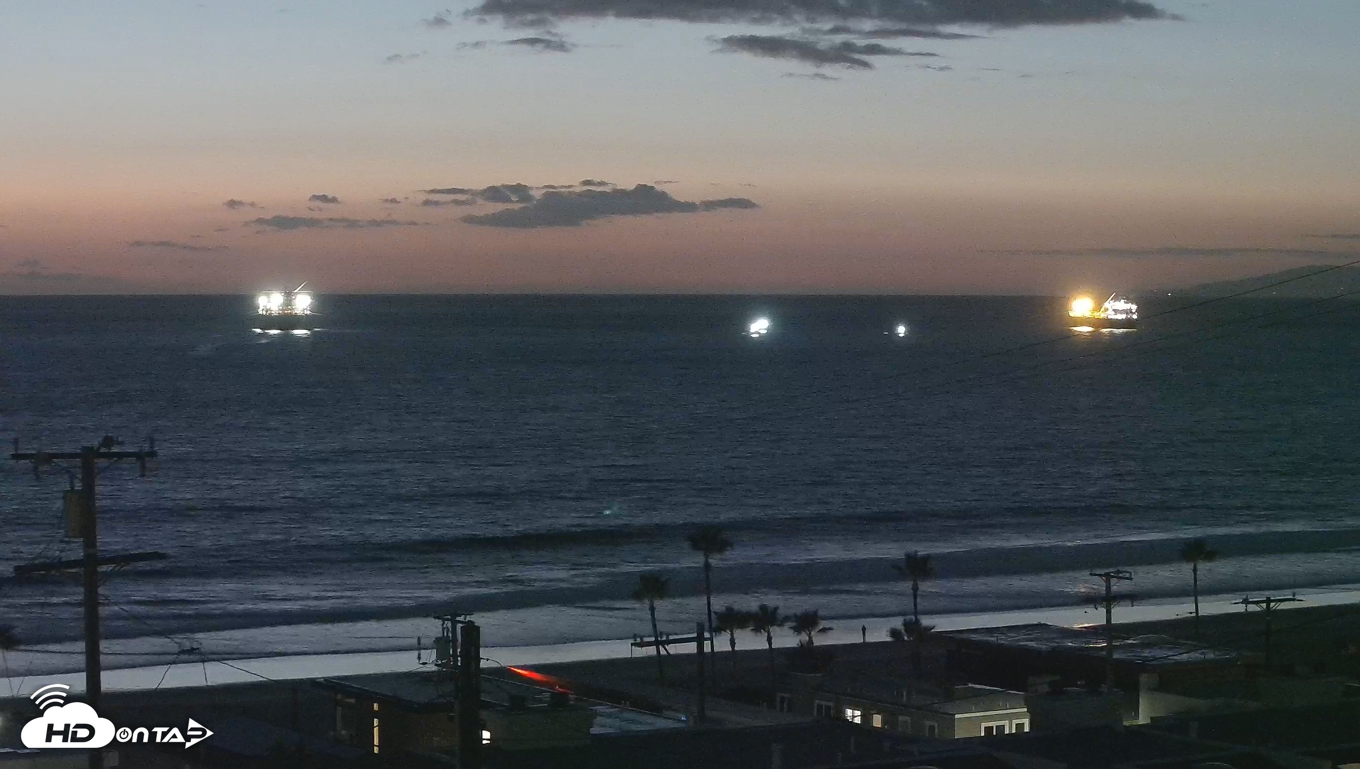 Snapshot of Santa Monica Bay Live Webcam taken Oct 12, 2026, 7:03pm PDT