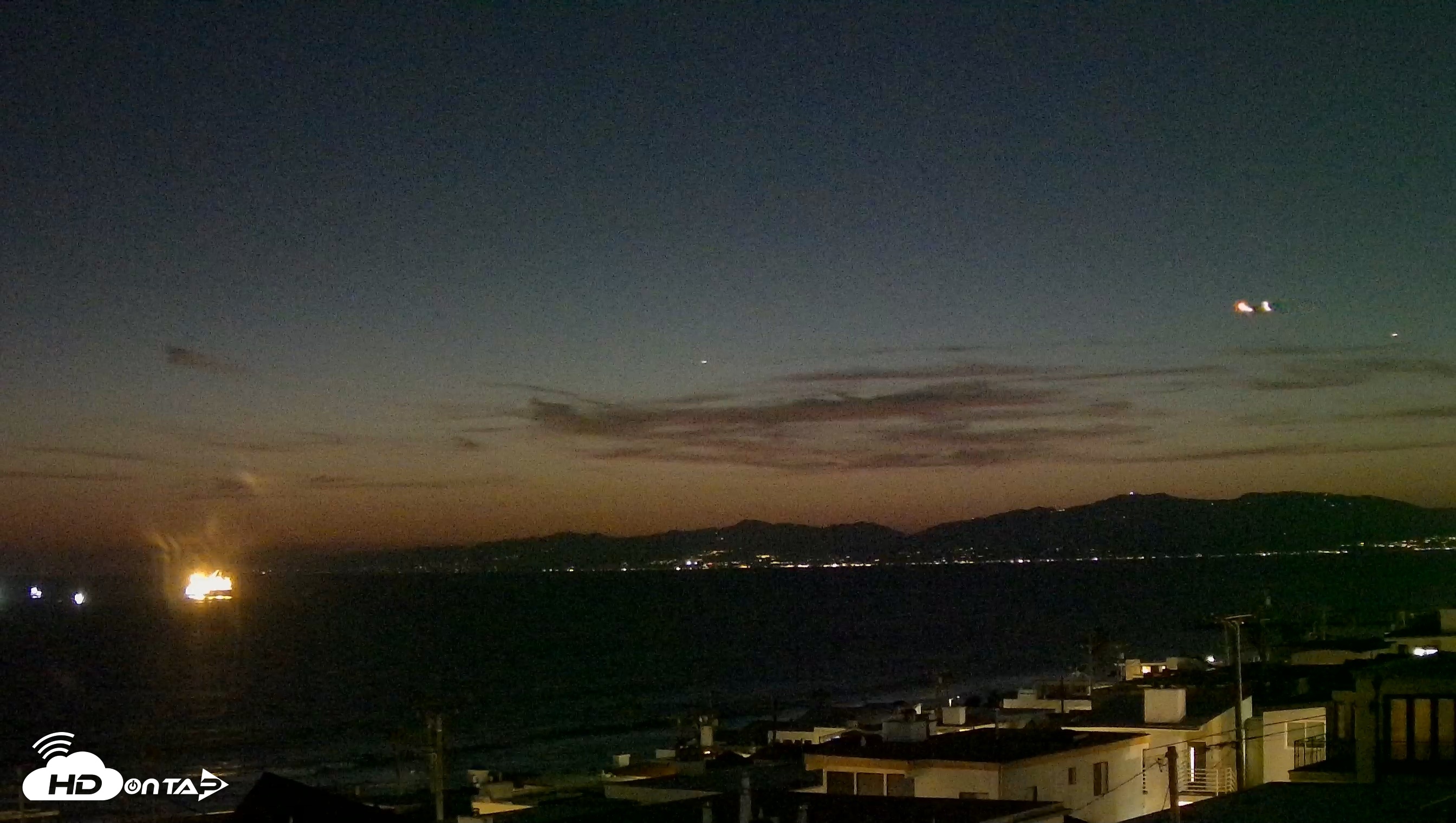 Snapshot of Santa Monica Bay Live Webcam taken May 13, 2026, 8:43pm PDT