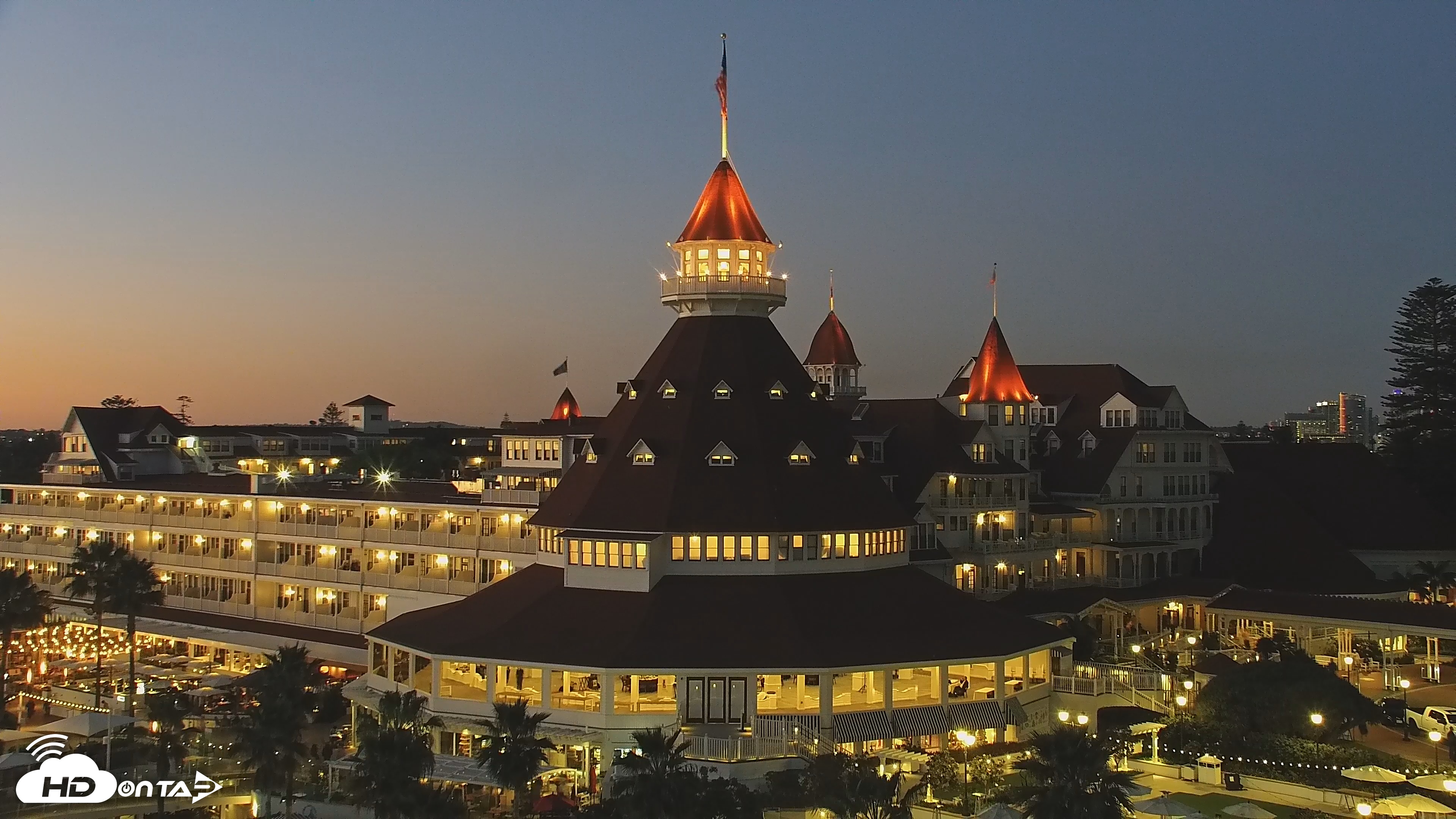 Snapshot of Hotel Del Coronado 4K Roaming Live Cam taken Feb 4, 2026, 5:46pm PST