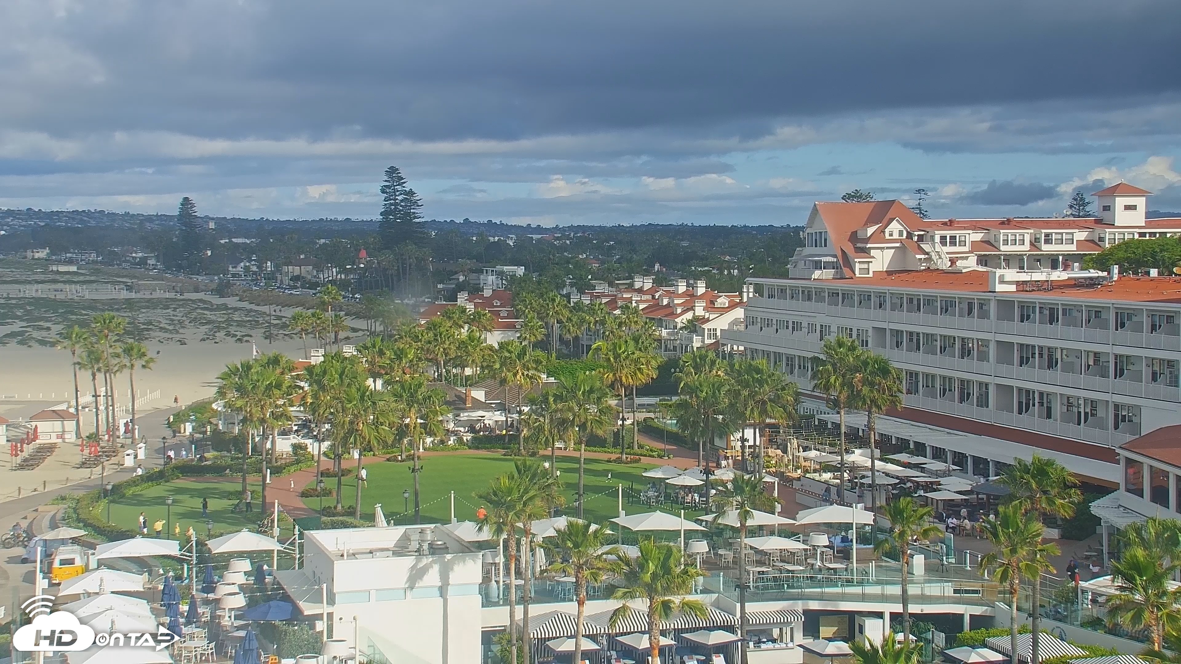 Snapshot of Hotel Del Coronado 4K Roaming Live Cam taken Apr 11, 2026, 8:38am PDT