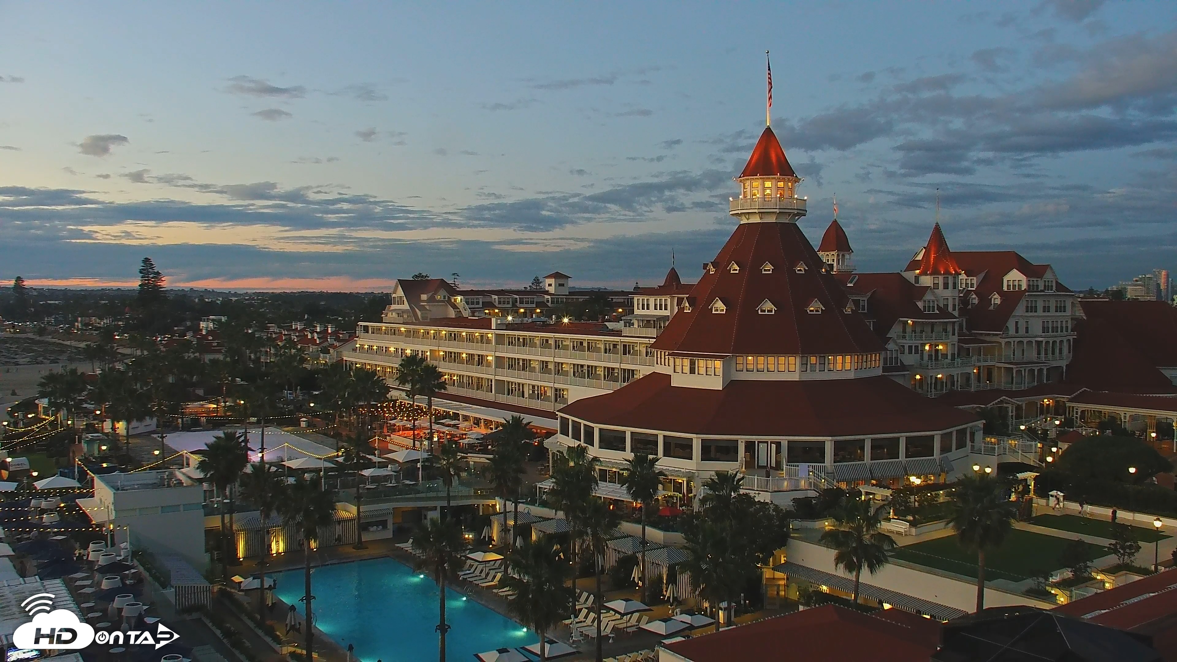 Snapshot of Hotel Del Coronado 4K Roaming Live Cam taken Jan 6, 2026, 5:10pm PST