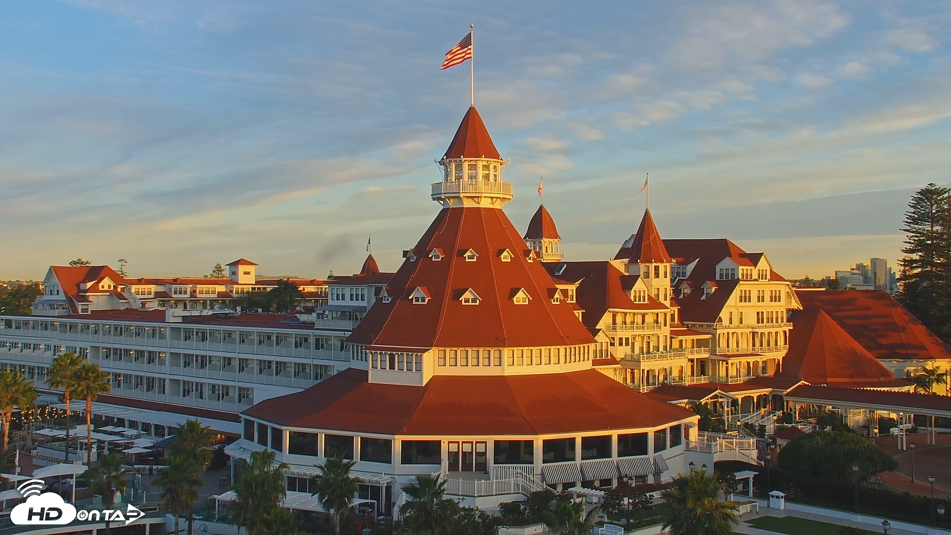 Snapshot of Hotel Del Coronado 4K Roaming Live Cam taken Jan 9, 2026, 7:10am PST
