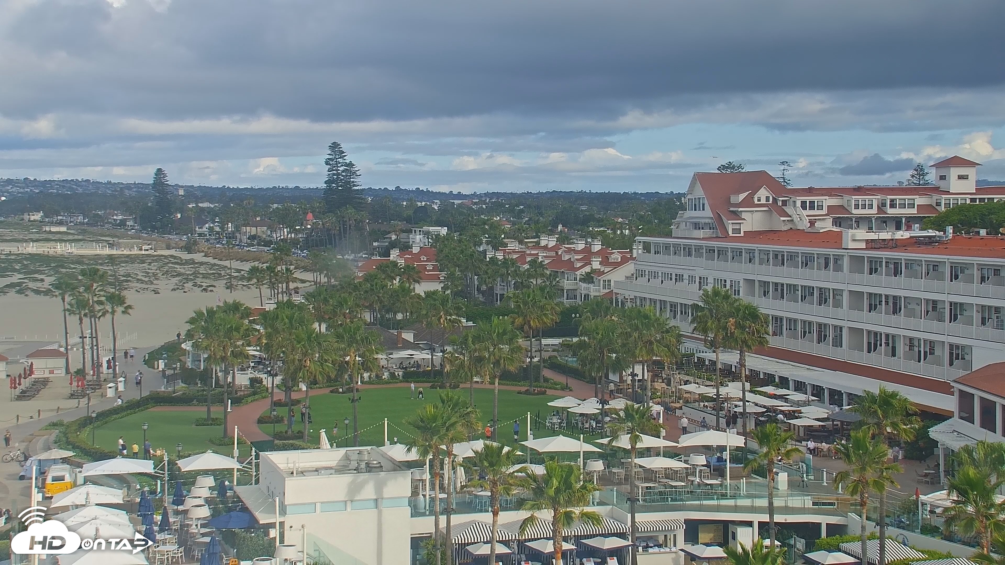 Snapshot of Hotel Del Coronado 4K Roaming Live Cam taken Apr 11, 2026, 8:37am PDT