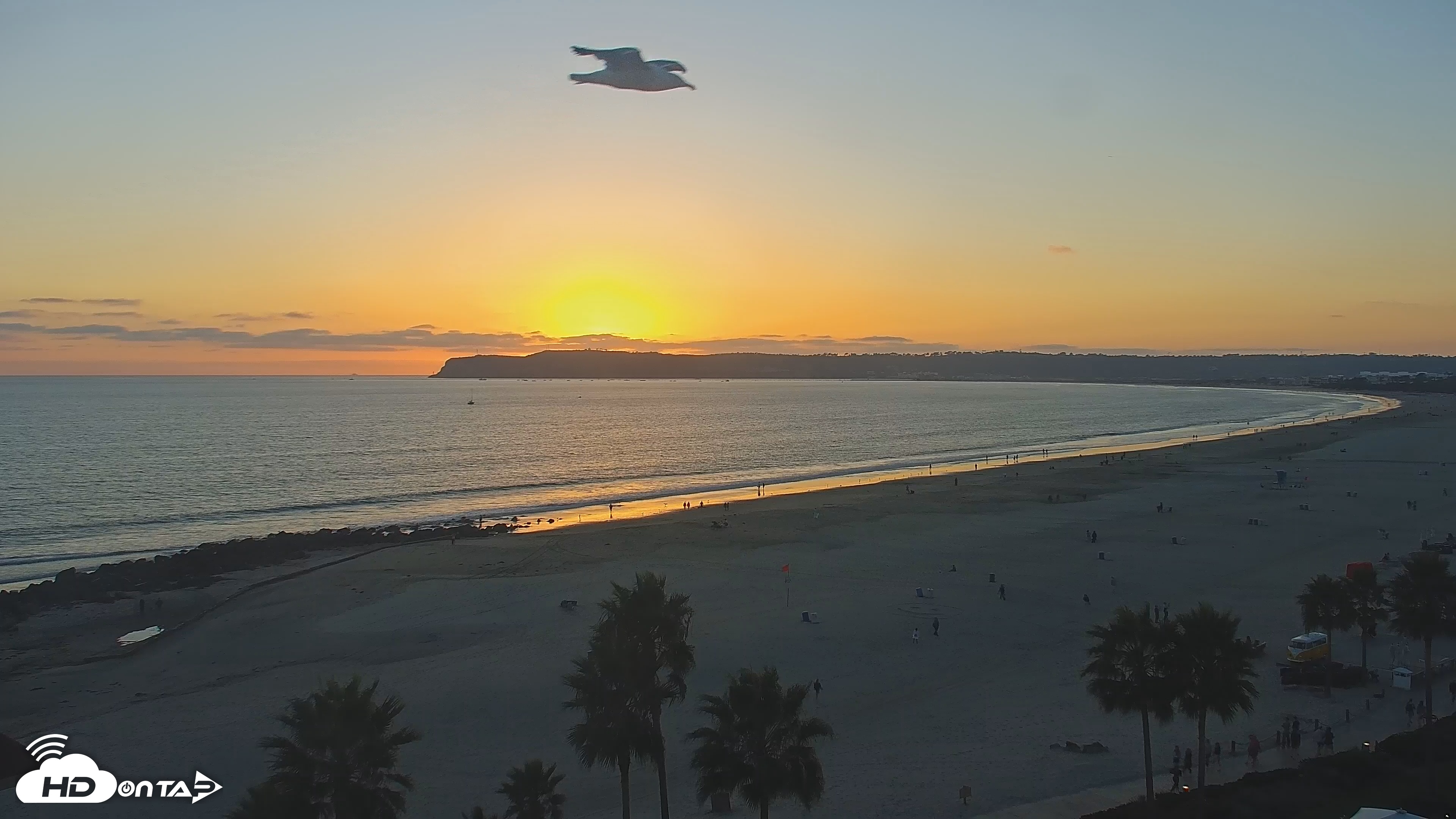 Snapshot of Hotel Del Coronado 4K Roaming Live Cam taken Oct 7, 2025, 6:20pm PDT