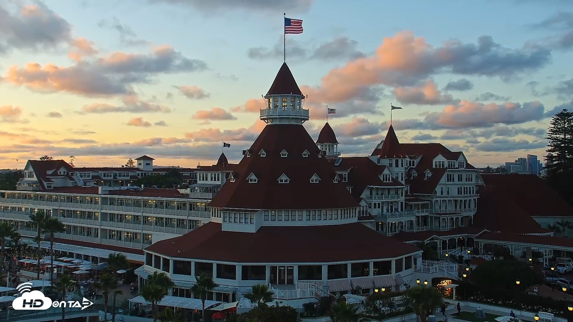 Snapshot of Hotel Del Coronado 4K Roaming Live Cam taken May 29, 2026, 7:45pm PDT